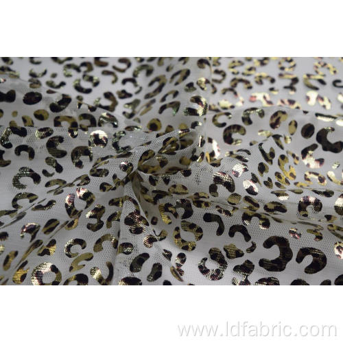 100% Polyester Leopard Pattern Mesh Fabric